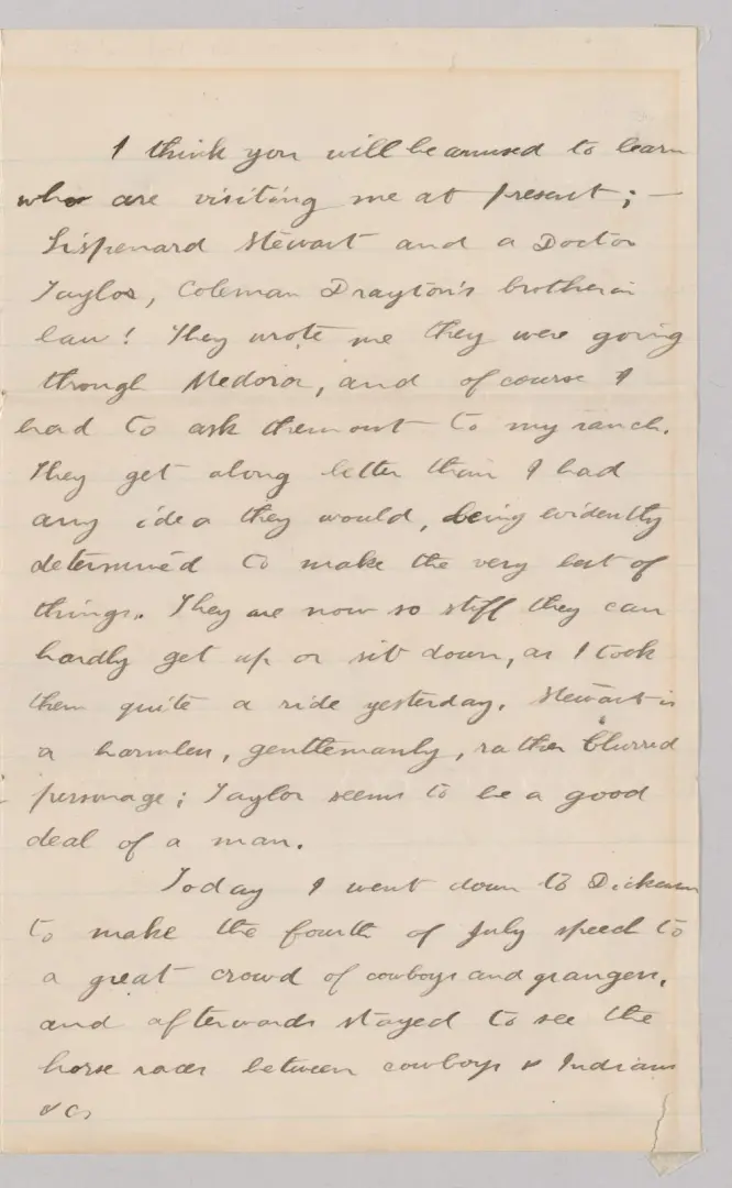 Letter from Theodore Roosevelt to Corinne Roosevelt Robinson